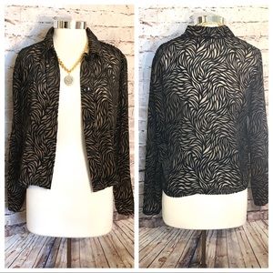 Velvet cutout jacket in tan and black
